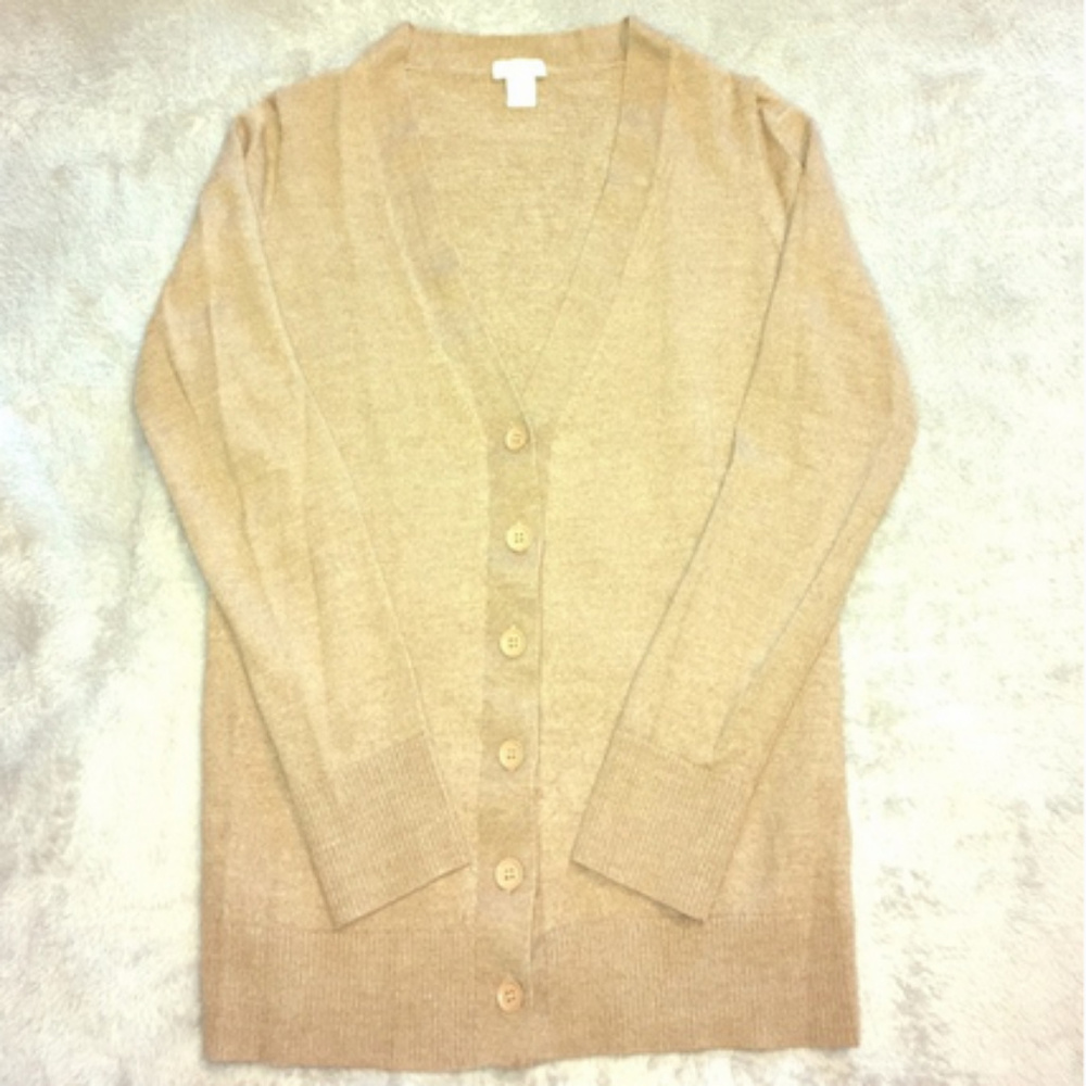 J Crew brown cardigan, 100% merino wool